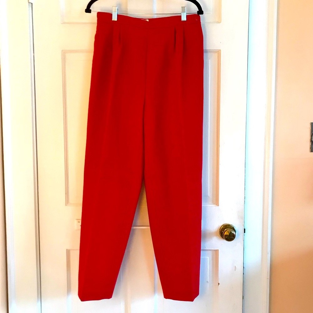 Red wool dress slacks
